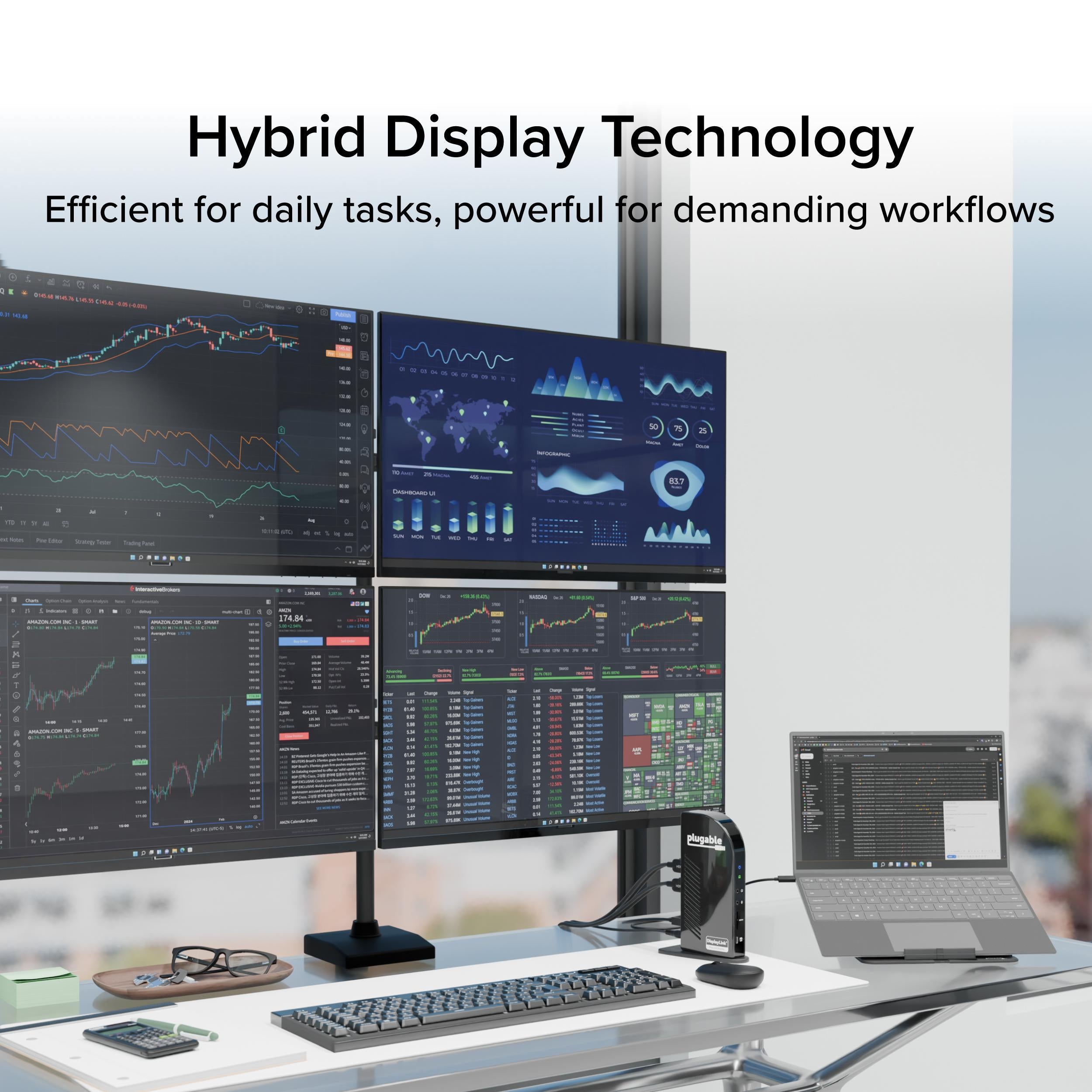 Plugable USB-C Docking Station for 4 Monitor Setup - Thumbnail 4
