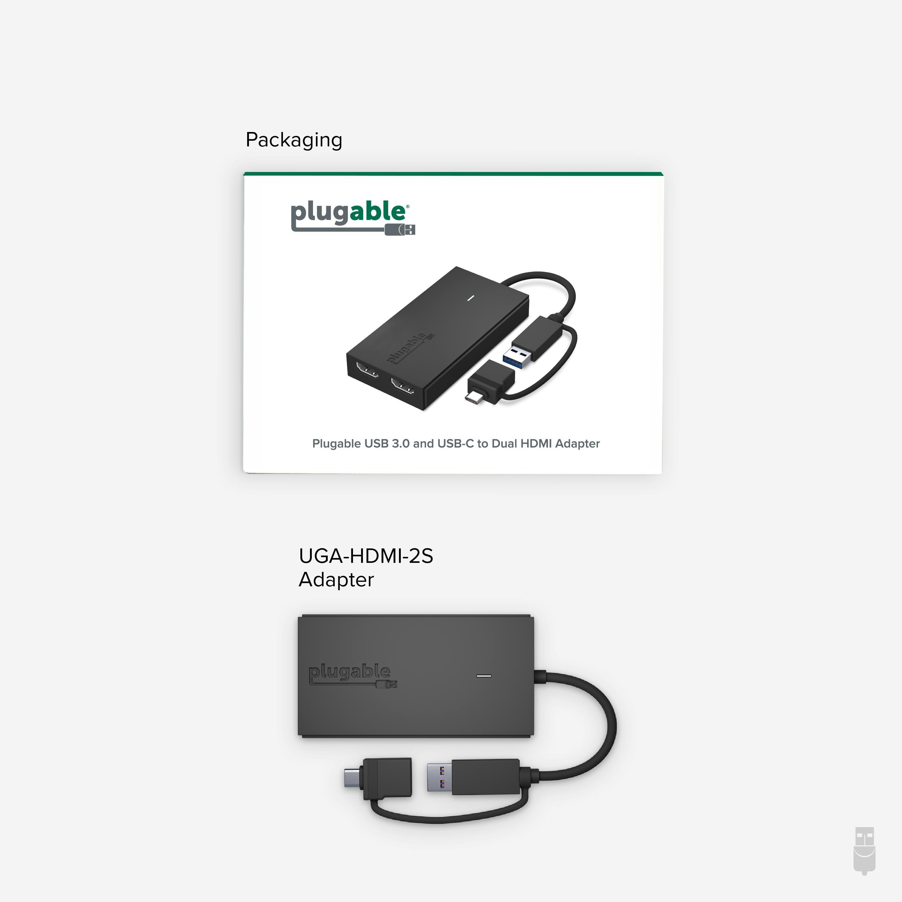 Plugable USB-C or USB 3.0 to Dual HDMI Adapter ~ Plugable Technologies