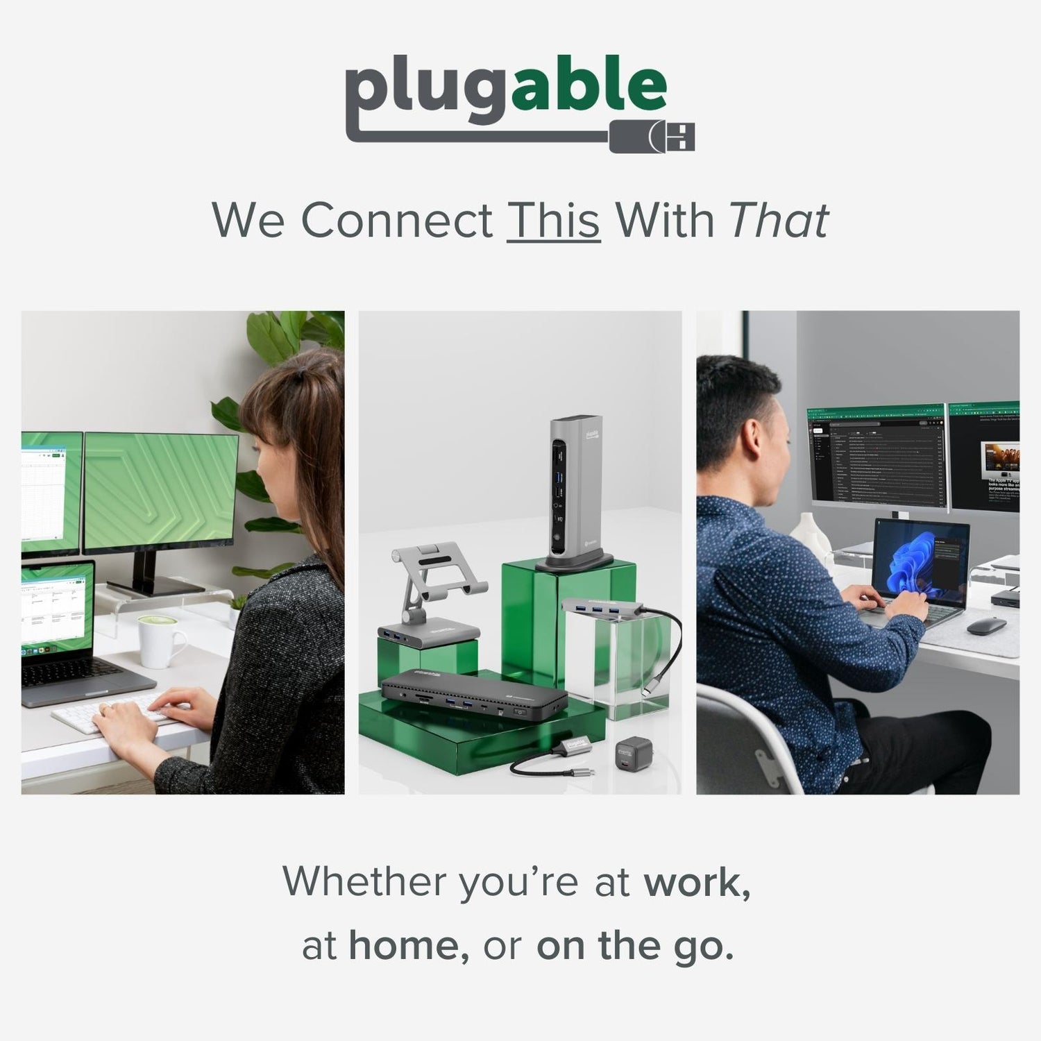 Plugable USB 3.0 and USB-C 4K Dual Monitor Docking Station ~ Plugable ...