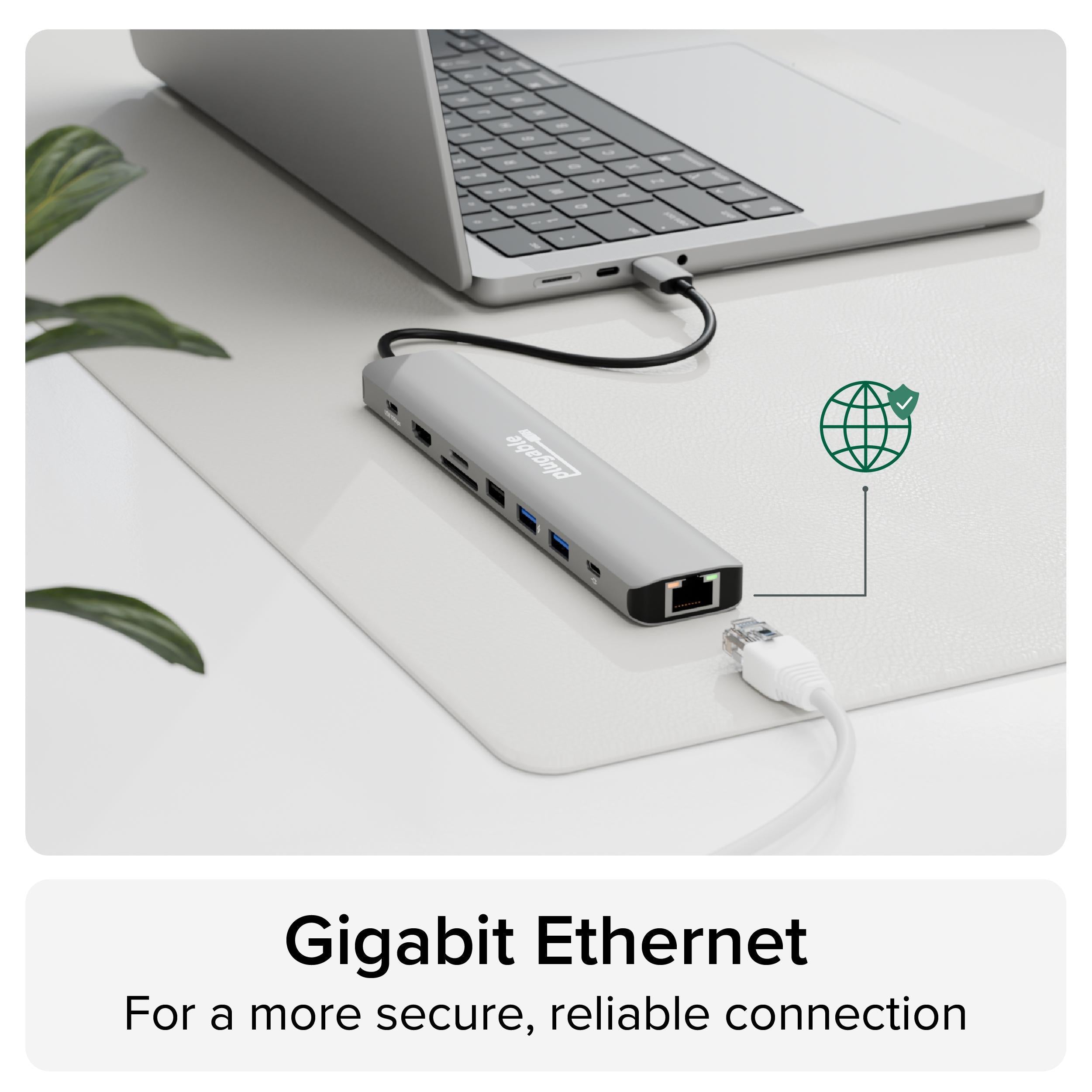 Plugable 9-in-1 USB-C Hub with 4K HDMI, 140W Pass-Through Charging