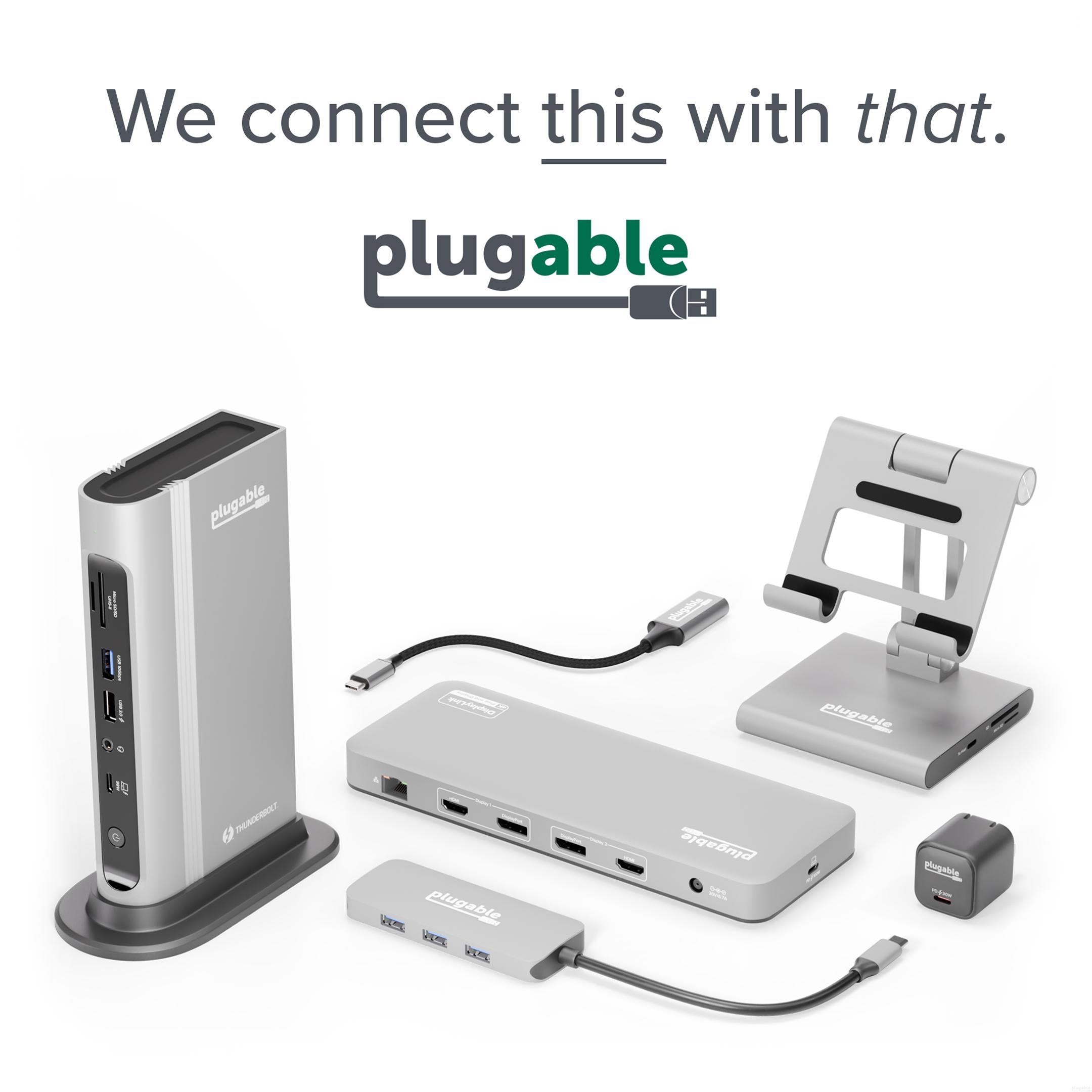 Plugable Thunderbolt™ and USB-C Dual Monitor Docking Station, 96W Lapt –  Plugable Technologies