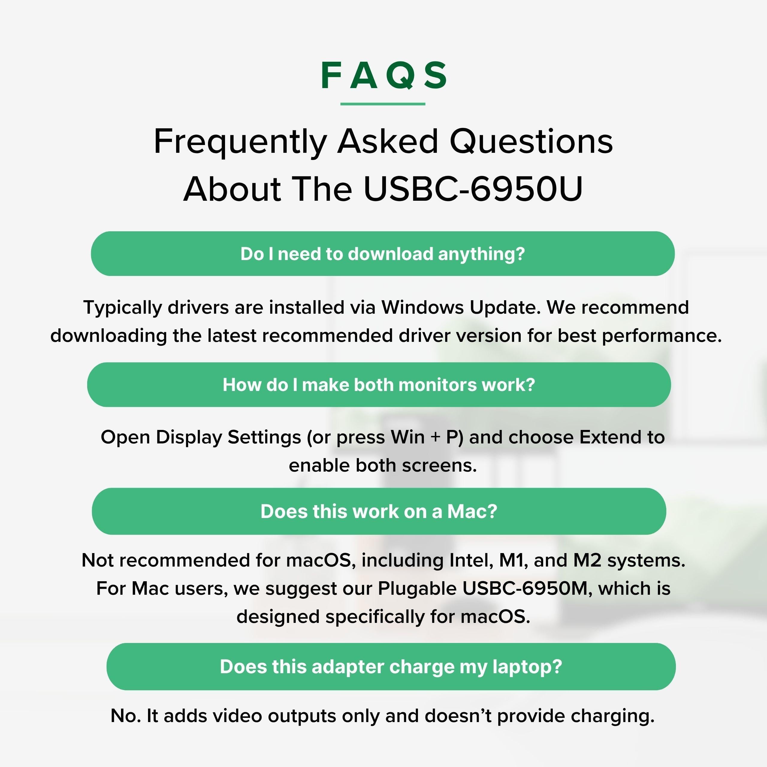 Plugable 4K DisplayPort and HDMI Dual Monitor Adapter for USB 3.0