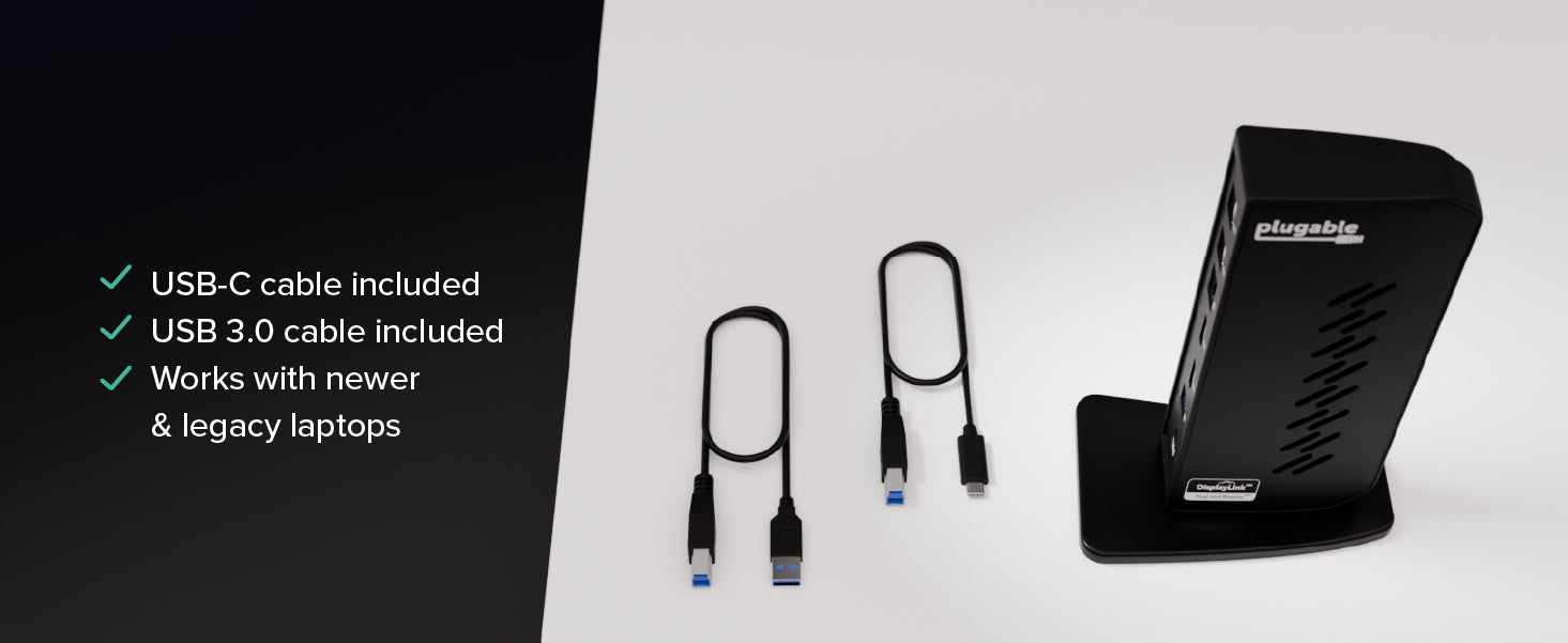 USB-C and USB 3.0 cables included