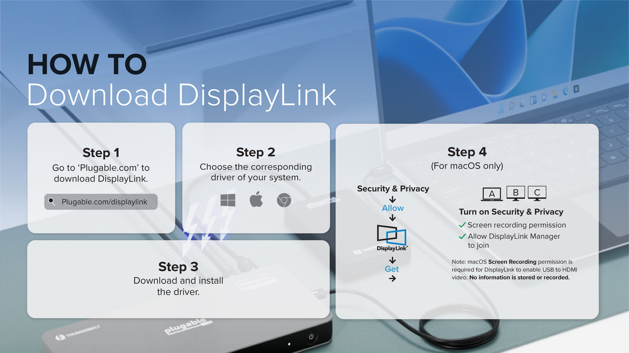 DisplayLink download instructions