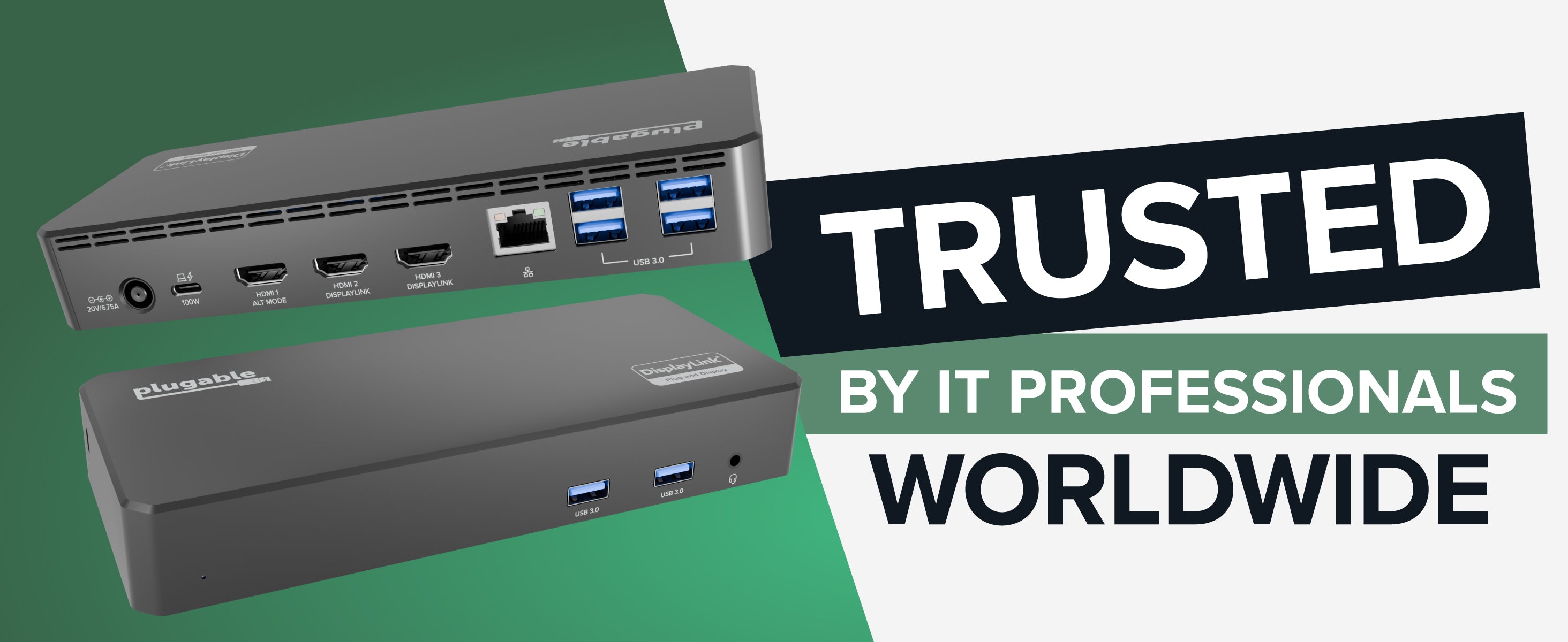 Plugable USB-C Triple Monitor Docking Station, 100W Laptop