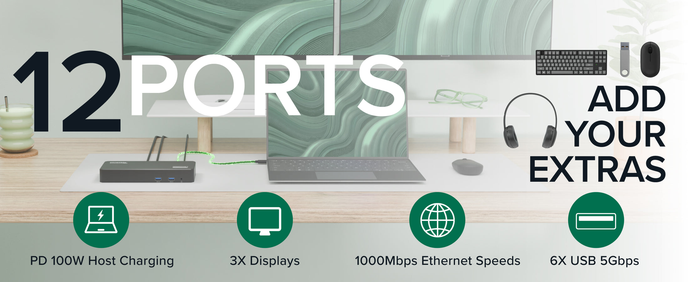 Power up your home office with a Thunderbolt dock, docking station dual monitor, and USB hub for PC