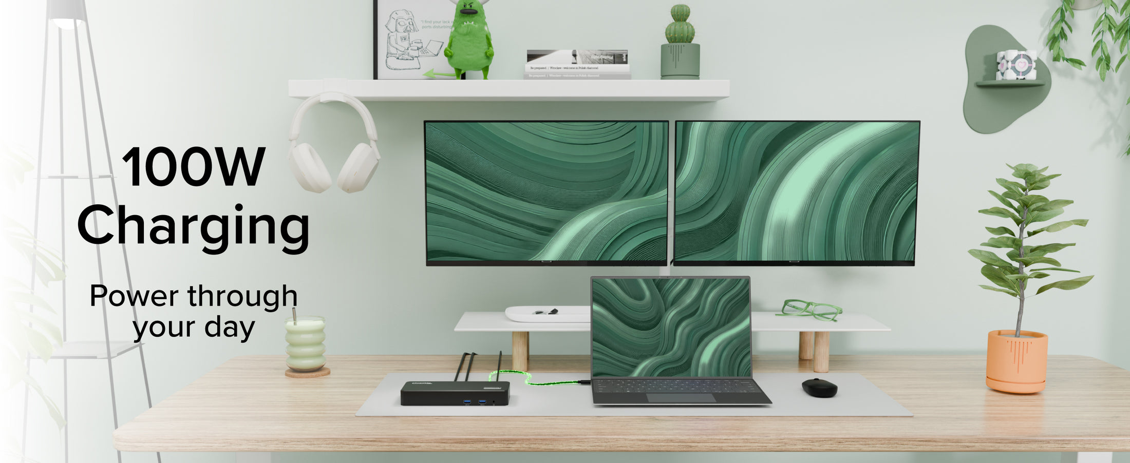 laptop docking station with 100W charging