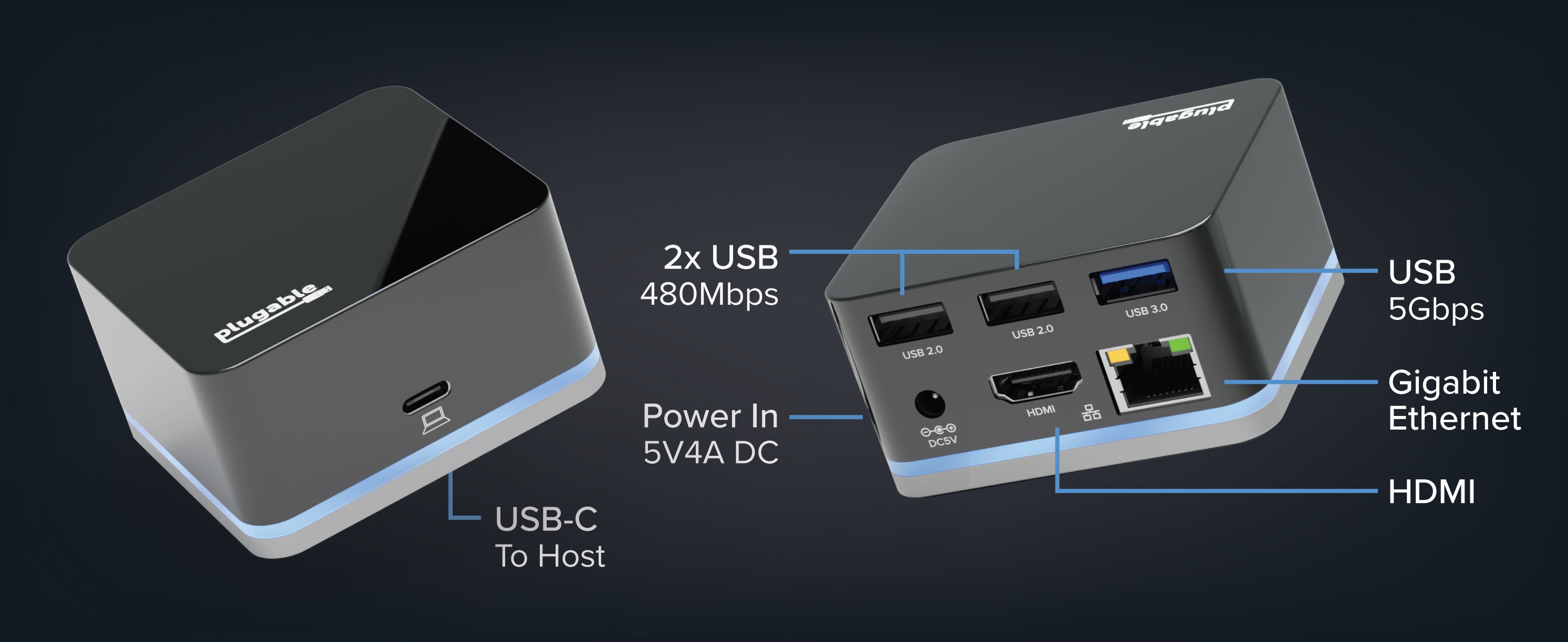 Plugable USB-C Laptop Dock for Portable Work Stations ~ Plugable