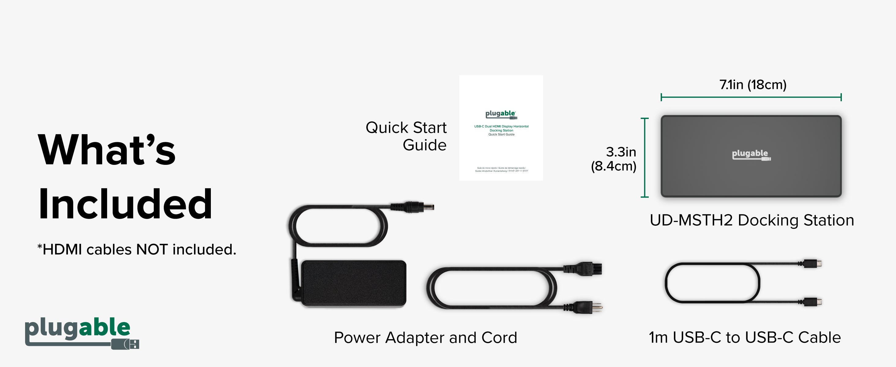 【UD‐MSTH2】plugable Docking Station Plugable USB-C Dual Display Docking Station UD-MSTH2 B&H Photo