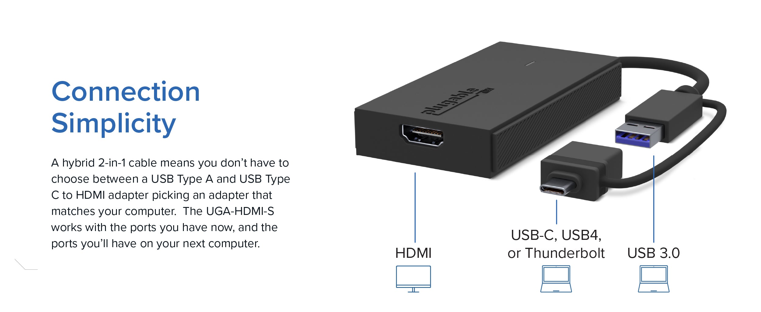 Plugable USB-C or USB 3.0 to HDMI Adapter ~ Plugable Technologies