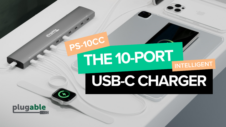 Plugable 10 Port USB-C Charging Station, 100W Priority Charging ...