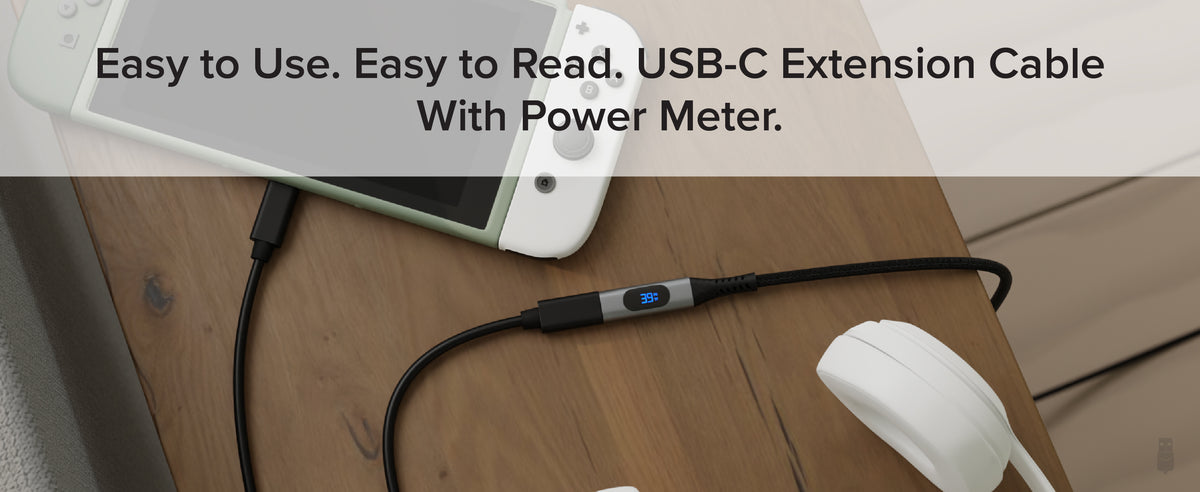 Plugable USB-C Extension Cable with Built-In Multimeter Tester, Fast C ...