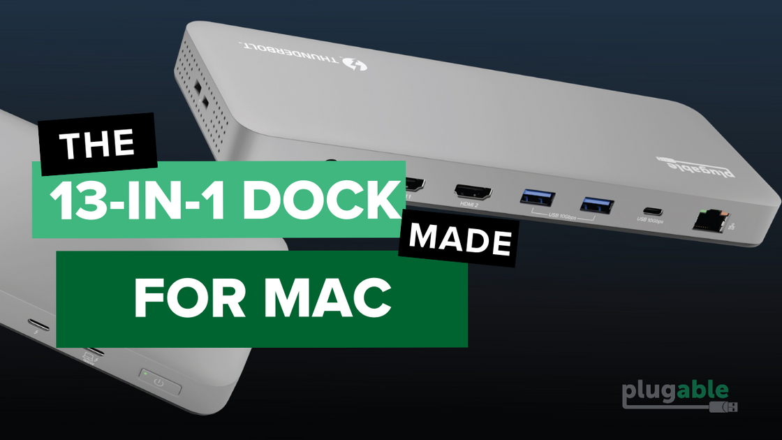 Plugable Thunderbolt 4 Dock for M4 MacBook Air & Pro, 100W Laptop Char ...