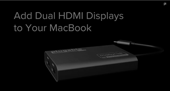 Plugable USB C to HDMI Adapter, Dual Monitor 4K 60Hz for Apple Mac