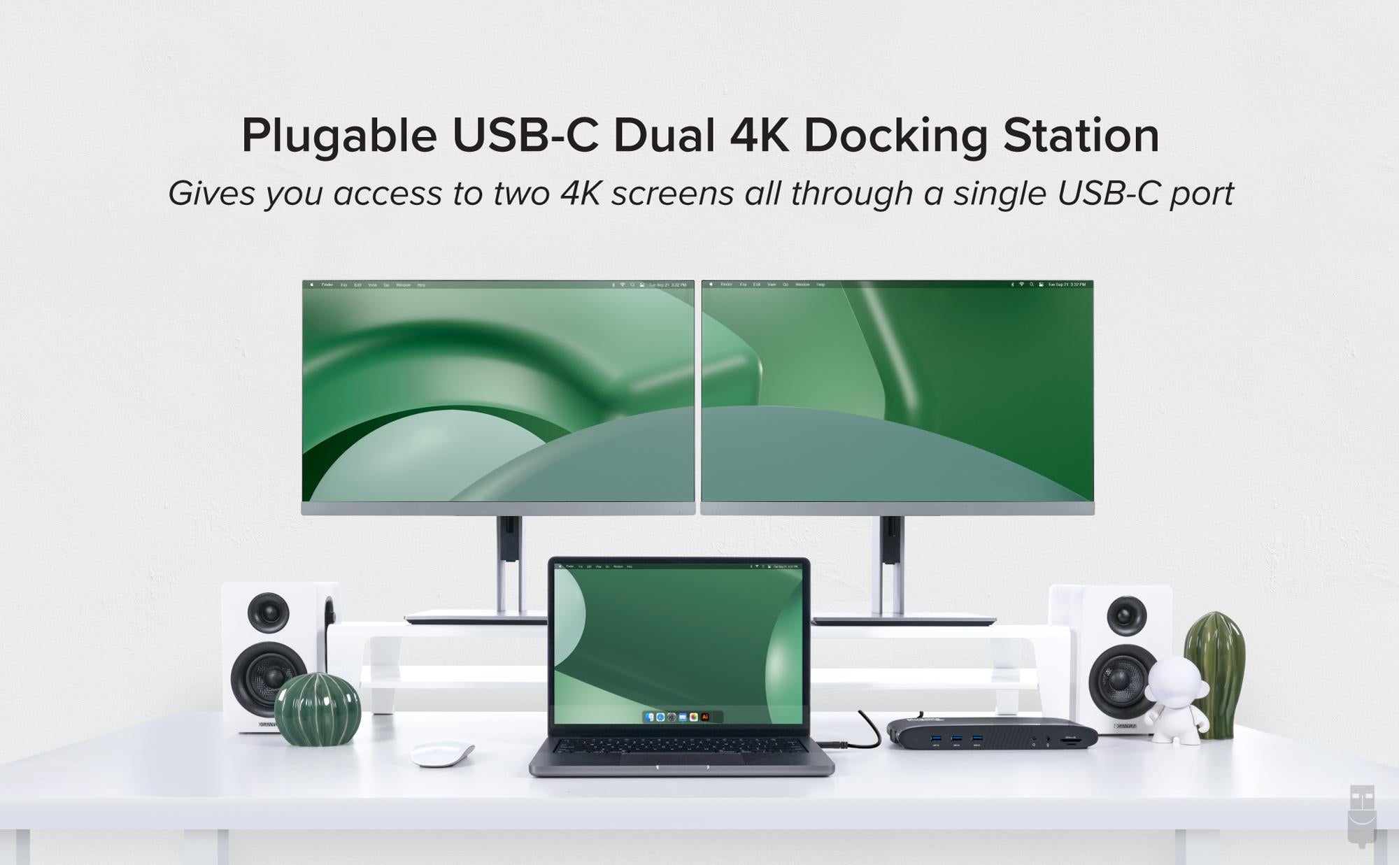 Plugable USB4 Dual Monitor Docking Station with 4K 120Hz HDMI, 100W Ch –  Plugable Technologies
