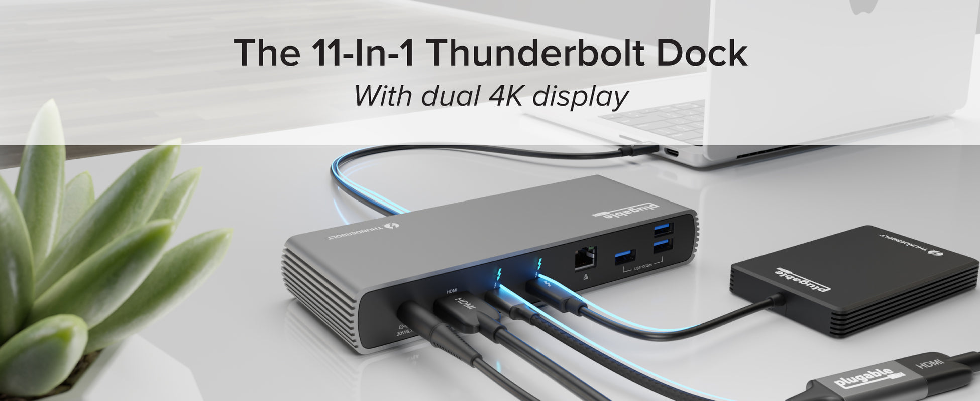 Plugable 16-in-1 Thunderbolt 4 Dock with 100W Charging, 4K Quad Monitor  Setup for Thunderbolt 4 Windows Laptops, Thunderbolt Certified Dock with 2x