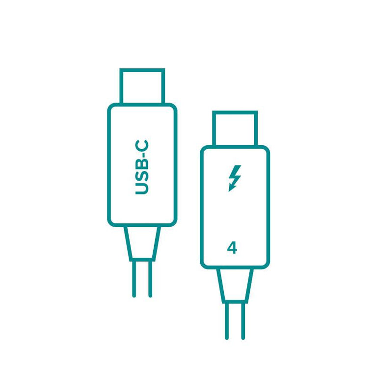 Thunderbolt 4 and USB-C cable illustrations