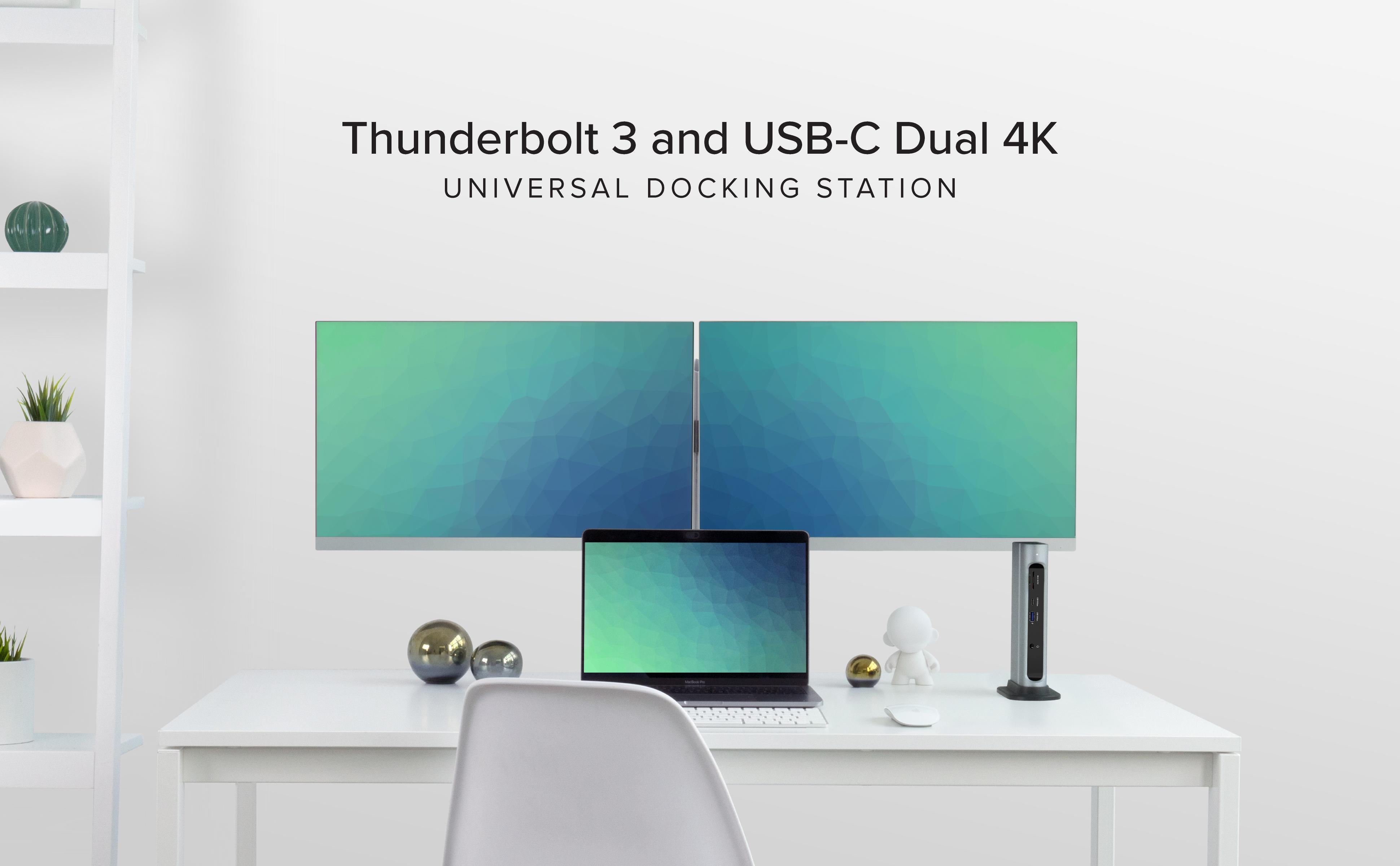 Plugable Thunderbolt™ and USB-C Dual Monitor Docking Station, 96W