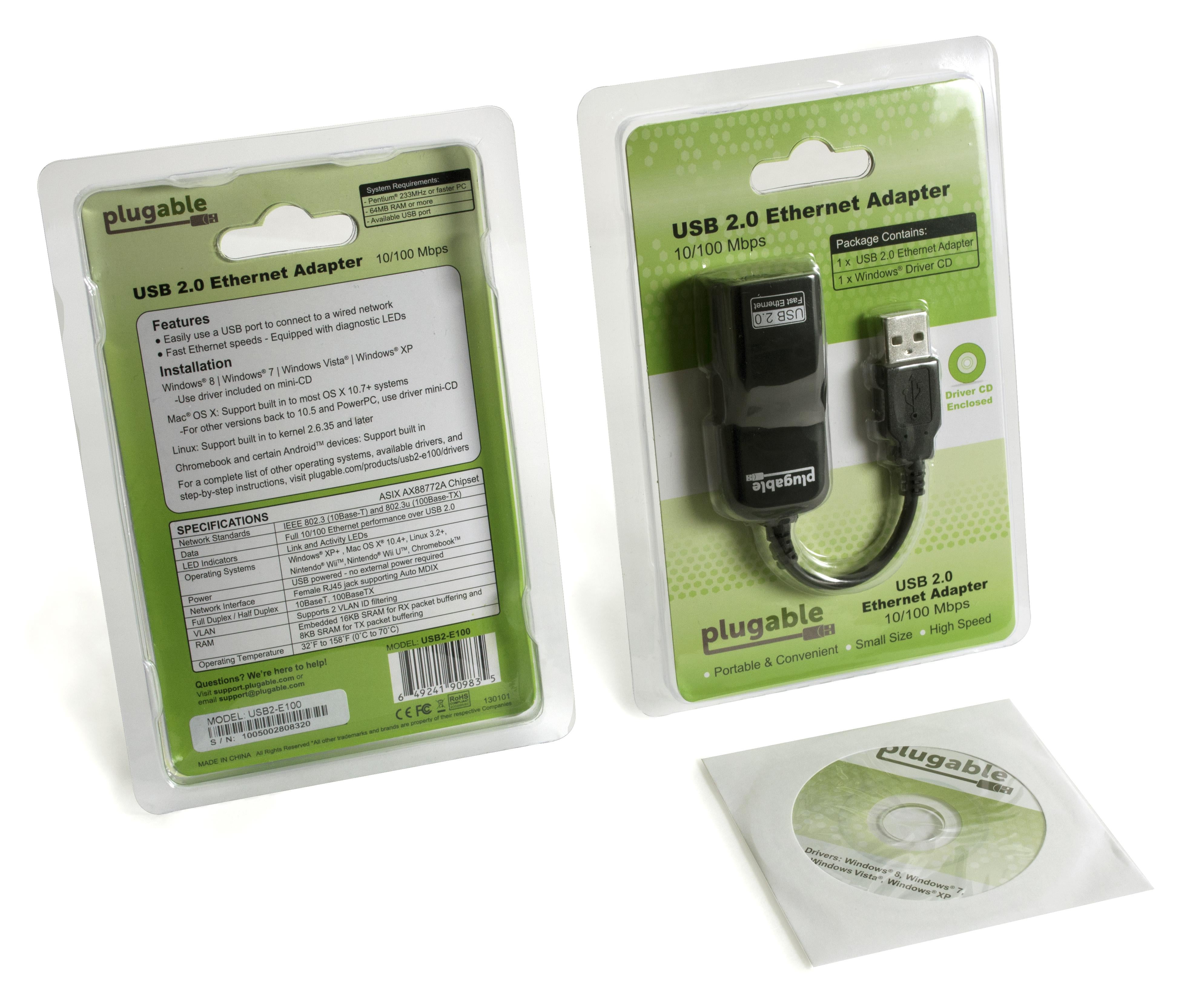 kommentar Bevægelse Imponerende Plugable USB 2.0 10/100 Ethernet Adapter – Plugable Technologies