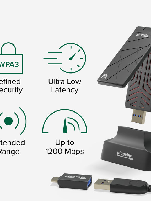 Plugable Usb 3 0 Wi Fi 6 Ax1800 Wireless Adapter Plugable Technologies