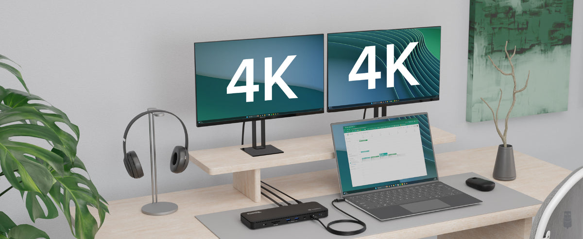 Plugable Thunderbolt 4 Dock for 4K Dual Monitors or Single 8K, 100W La ...