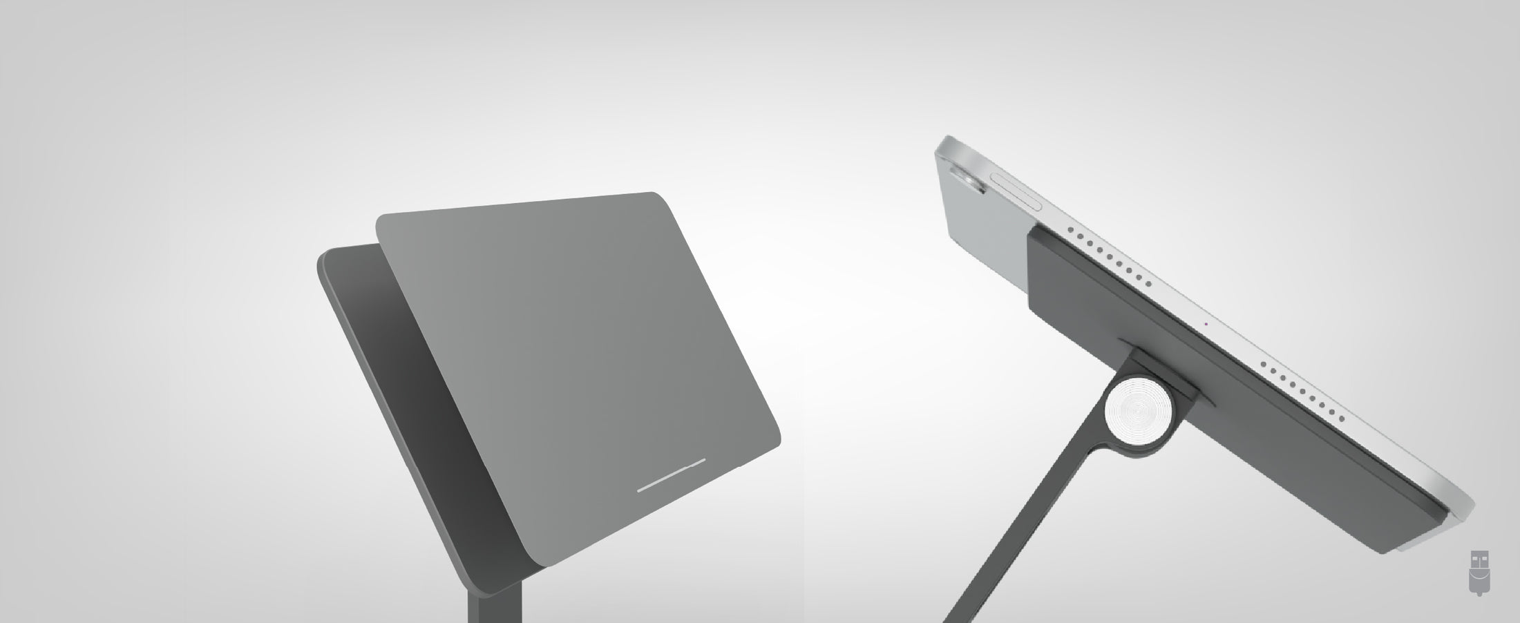 GEWOKLIY Magnetische iPad Pro M5/M4 13-inch standaard met draadloos opladen 18W, 360° draaibare aluminium tablethouder voor 13-inch iPad Pro M5/M4, verstelbare bureaumontageserie GEWOKLIY Magnetische iPad Pro M5/M4 13-inch standaard met draadloos opladen 18W, 360° draaibare aluminium tablethouder voor 13-inch iPad Pro M5/M4, verstelbare bureaumontageserie