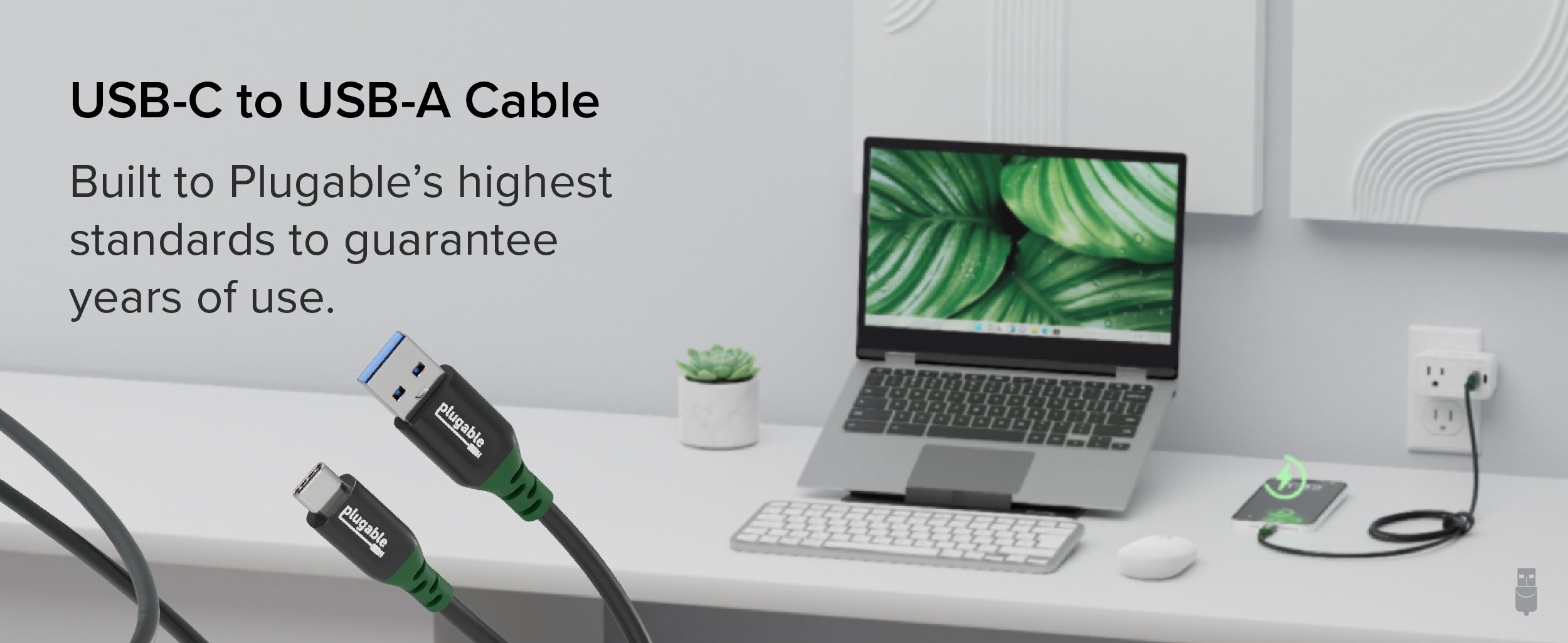 Plugable USB C to USB A Cable for Data and Charging (3.3ft / 1m ...