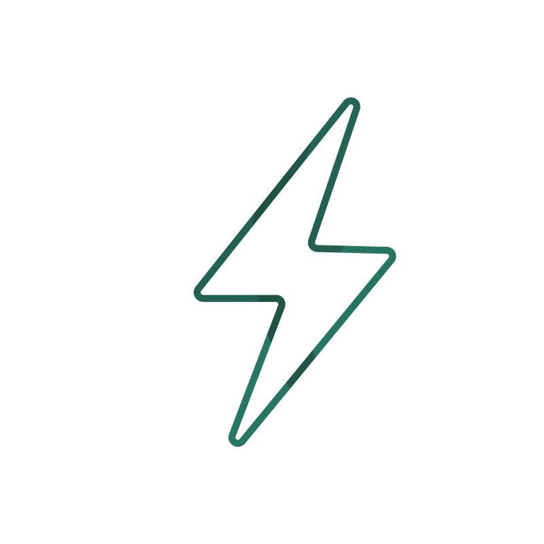 Line art lightning bolt charging icon