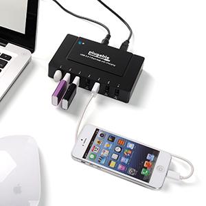 Plugable USB 2.0 7-Port Hub with 60W Power Adapter – Plugable