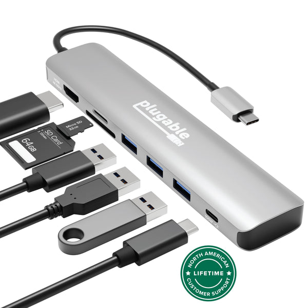hellohuman ⭐️Plugable USB-C デュアルHDMI Plugable USB-C Hub 7-in-1 with 4K 60Hz HDMI, 100W Pass-Through