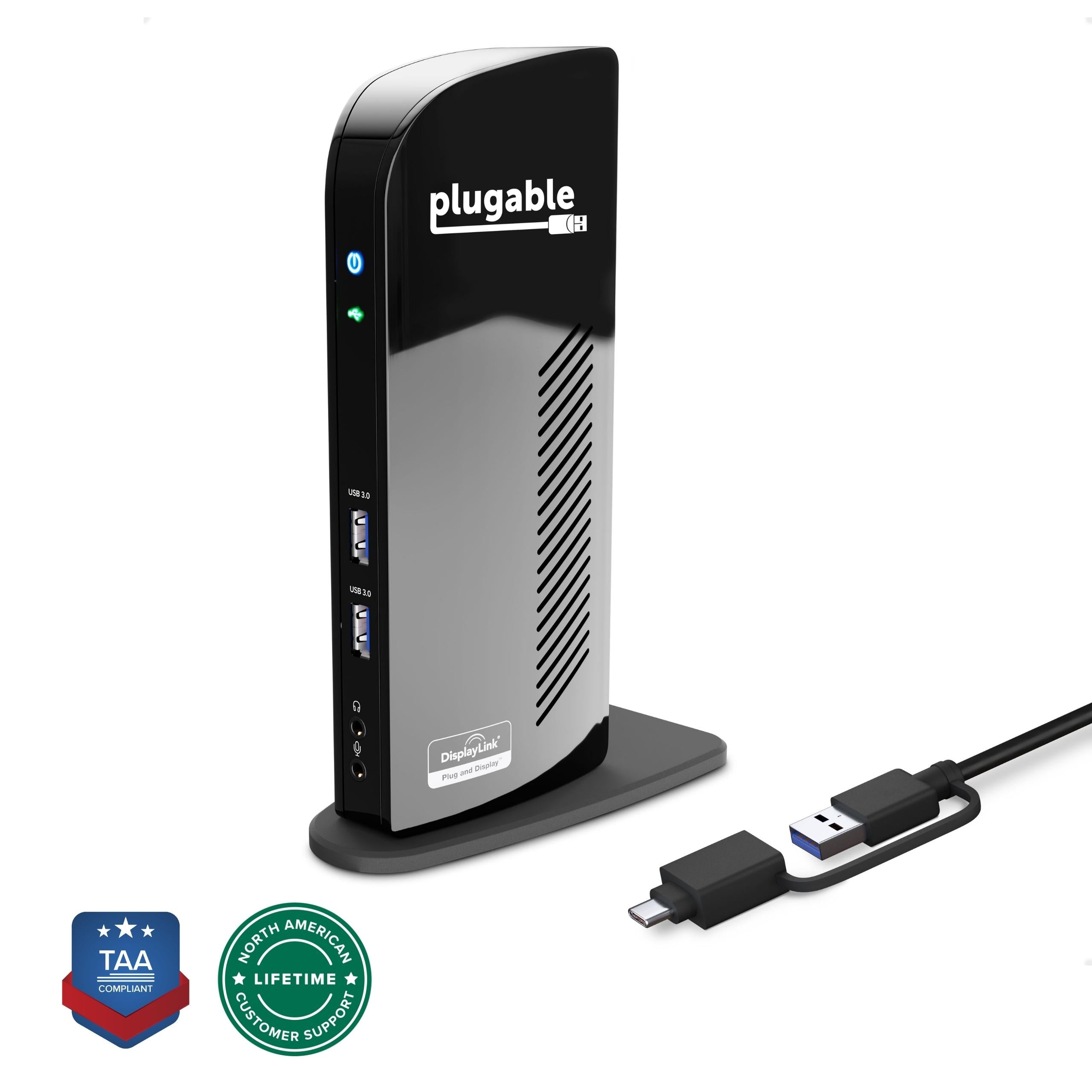 Plugable USB 3.0 and USB-C Docking Station with Displaylink
