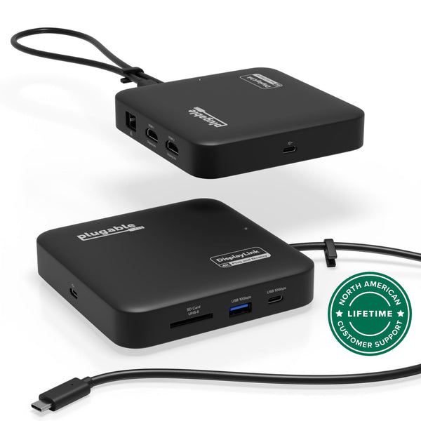 Plugable USB-C Dual HDMI Docking Station, 100W Pass Through