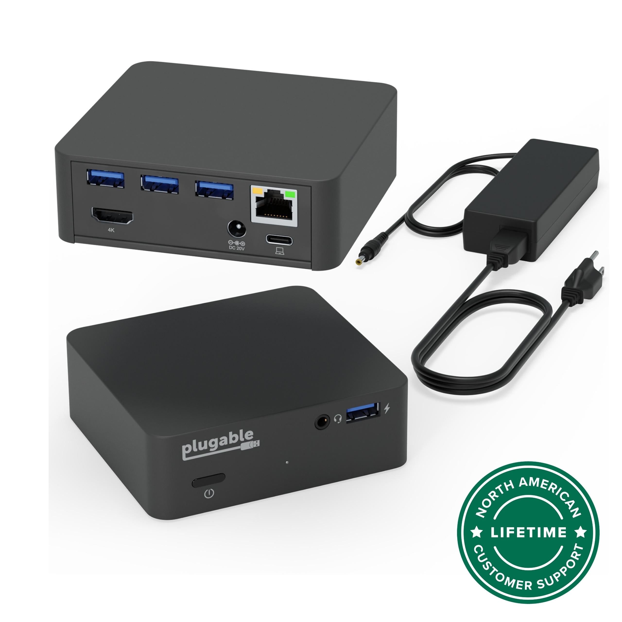 Plugable USB-C Docking Station with HDMI, 60W Laptop Charging