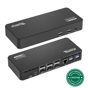 Plugable USB-C Docking Station, 4K Triple Monitors, 100W Laptop Charging main image