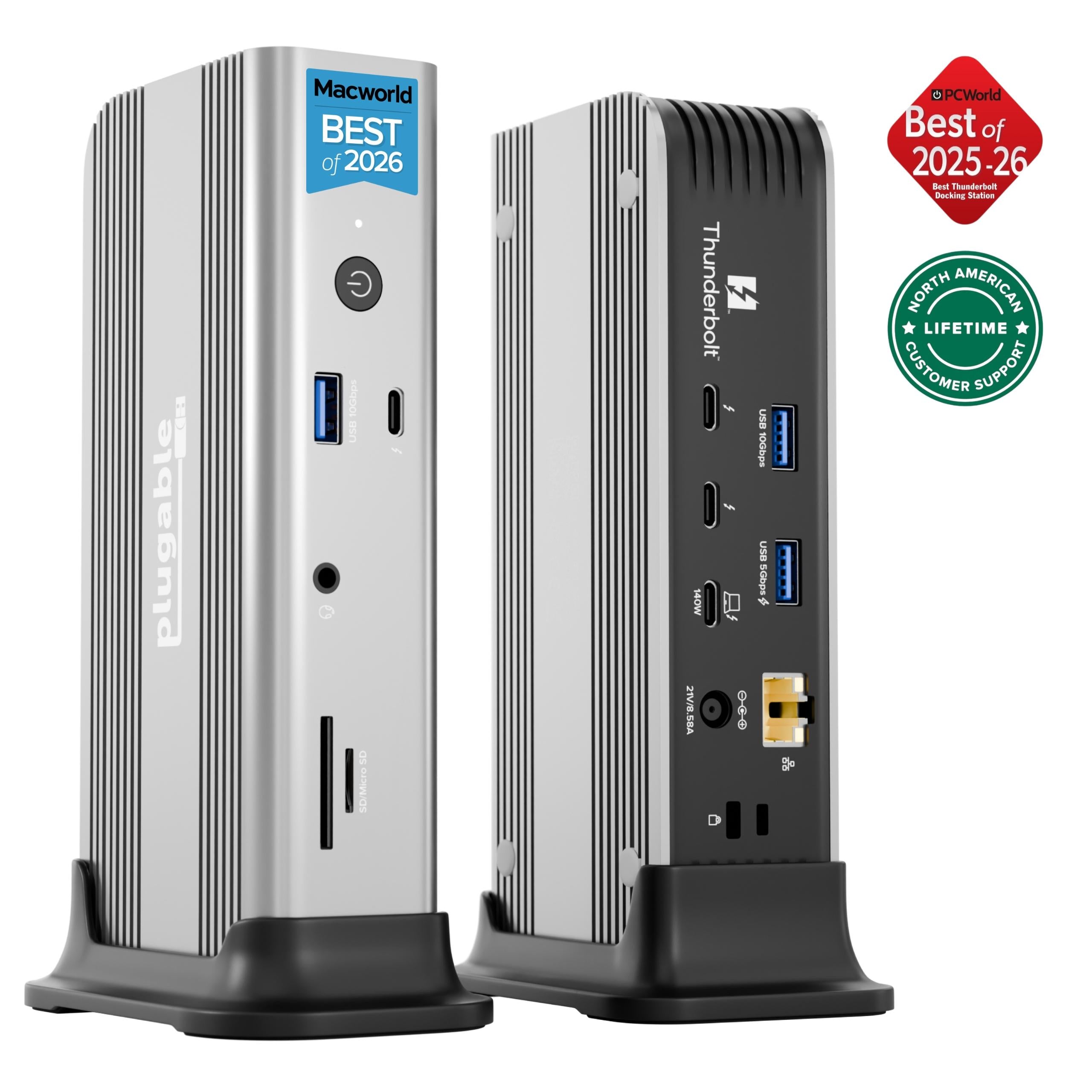 Plugable Thunderbolt 5 Dock with 3x Thunderbolt 5 Ports, 140W