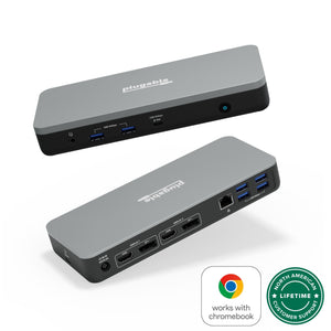 Plugable USB-C Dual Monitor Docking Station, Certified Works with Chromebook, 60W Charging main image