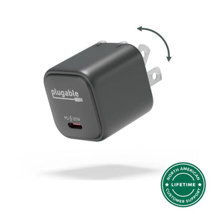 Plugable GaN USB-C Charger Block, 30W - Black main image