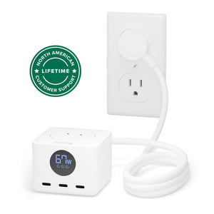 Plugable Power Strip and USB C Charging Station with Power Meter, 67W main image