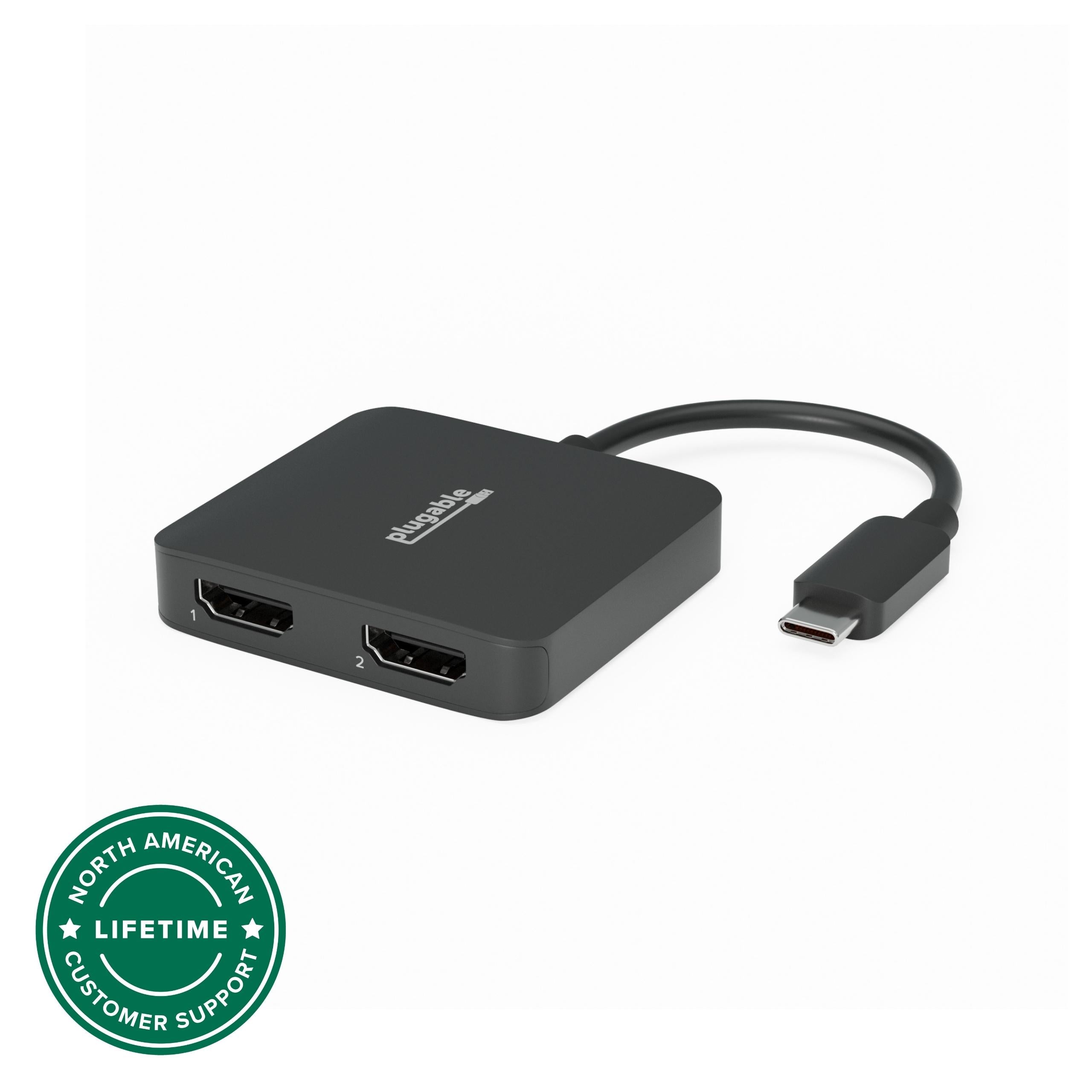 【美品】Plugable USB DUAL 4K DISPLAY ADAPTER Plugable USB-C Dual 4K HDMI MST Display Adapter ~ Plugable