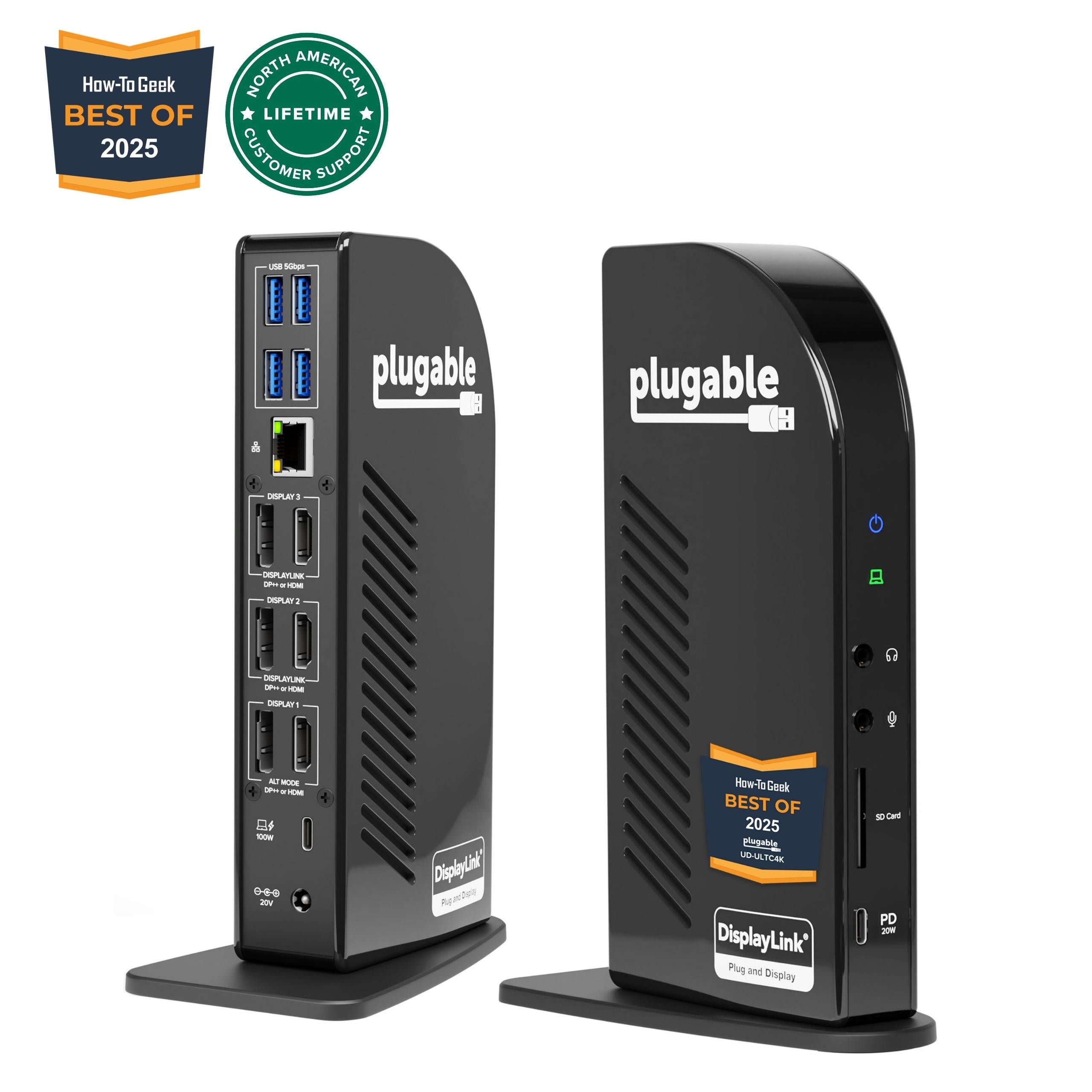 PCケーブル・コネクタ plugable USB-C 4K DOCKING STATION Plugable USB-C Triple 4K Display Docking Station with DisplayLink