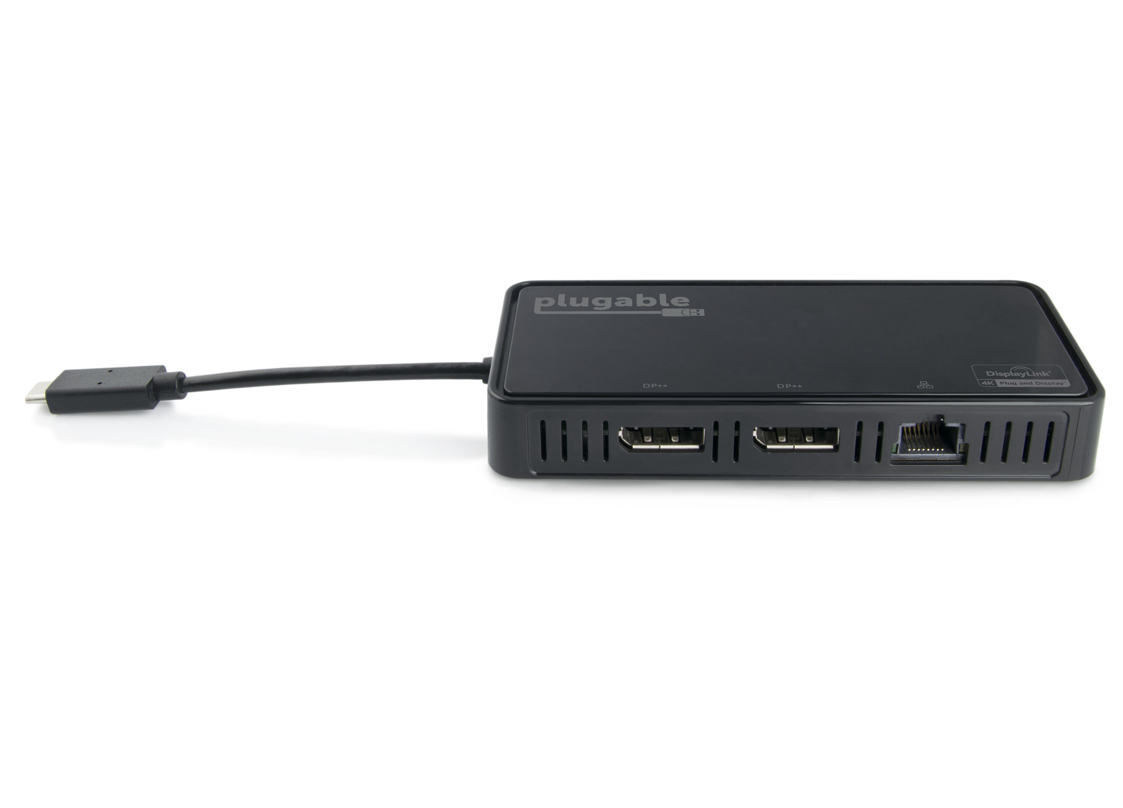 Plugable USB Type-C Dual 4K DisplayPort and Gigabit Ethernet