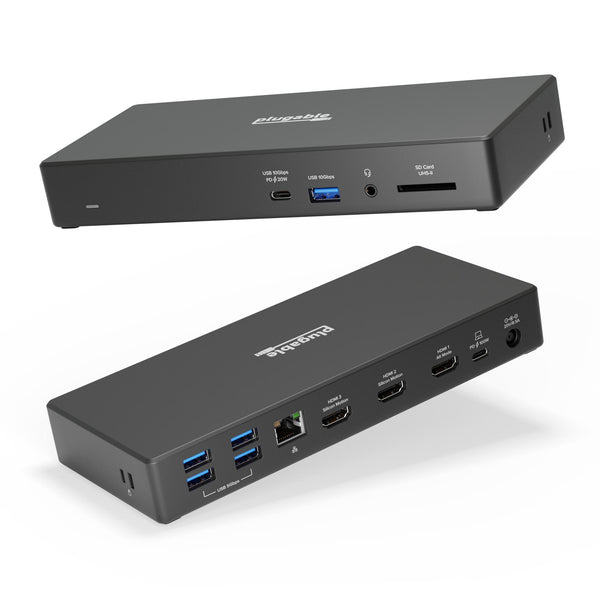 Plugable Triple Monitor USB-C Docking Station for Windows and Mac