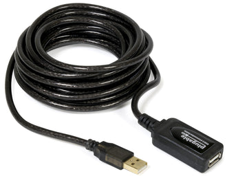 Plugable USB 2.0 active extension cable with USB-A male to USB-A female connectors.