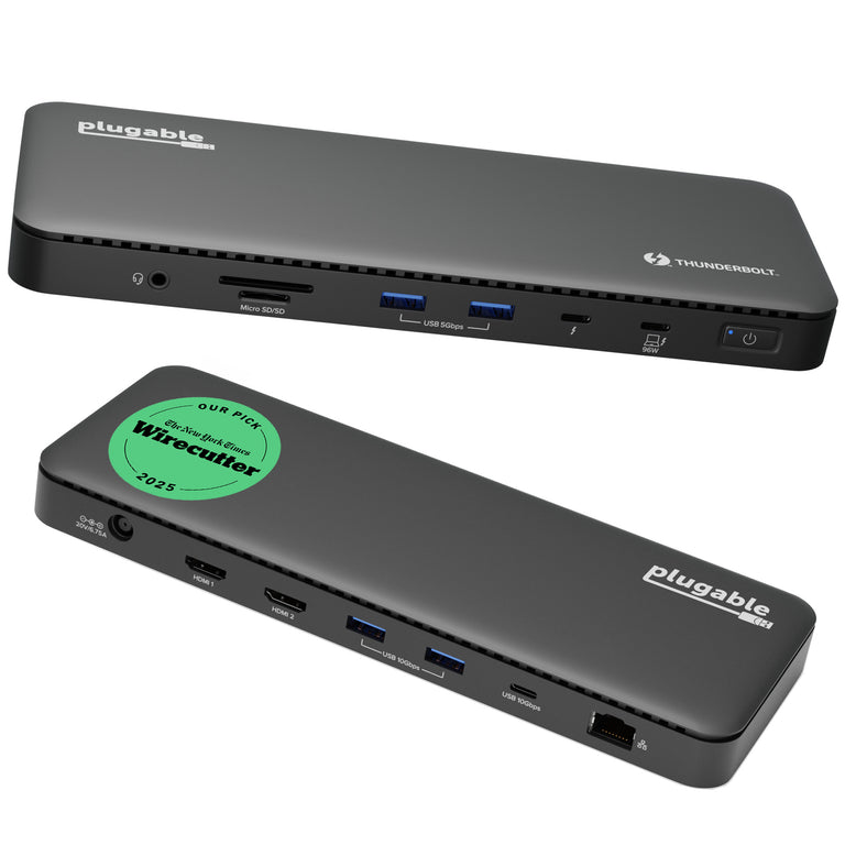 Plugable Thunderbolt 4 Dock for 4K Dual Monitors or Single 8K, 100W Laptop Charging (B-Stock)