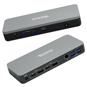 Plugable USB-C Dual Monitor Docking Station, Certified Works with Chromebook, 60W Charging main image