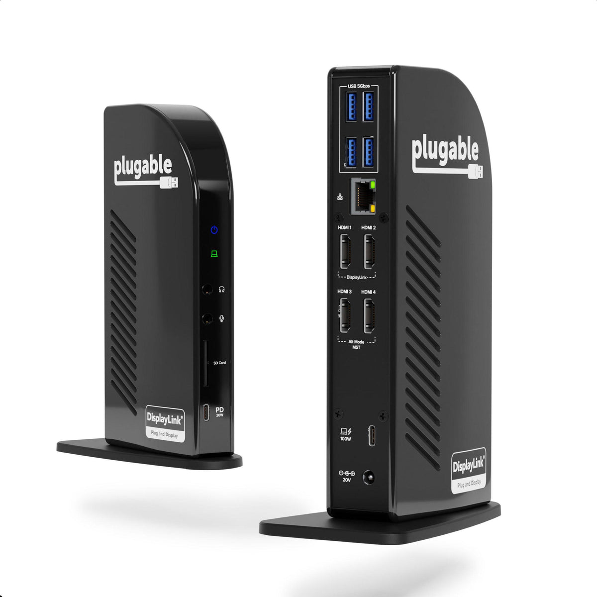 Plugable USB-C Docking Station for 4 Monitor Setup, 96W Laptop Chargin ...