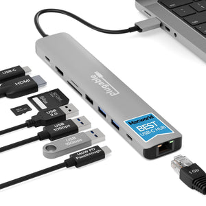 Plugable 9-in-1 USB-C Hub with 4K HDMI, 140W Pass-Through Charging main image