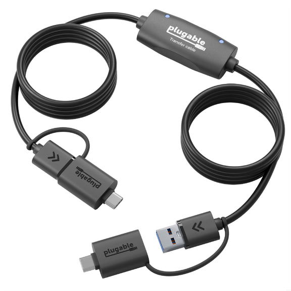 Plugable USB Data Transfer Cable with USB-C Adapters, 6.6ft ~ Plugable ...