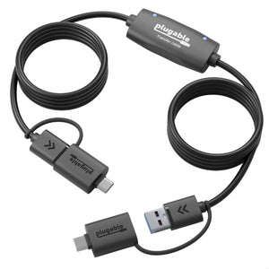 Plugable USB Data Transfer Cable with USB-C Adapters, 6.6ft main image