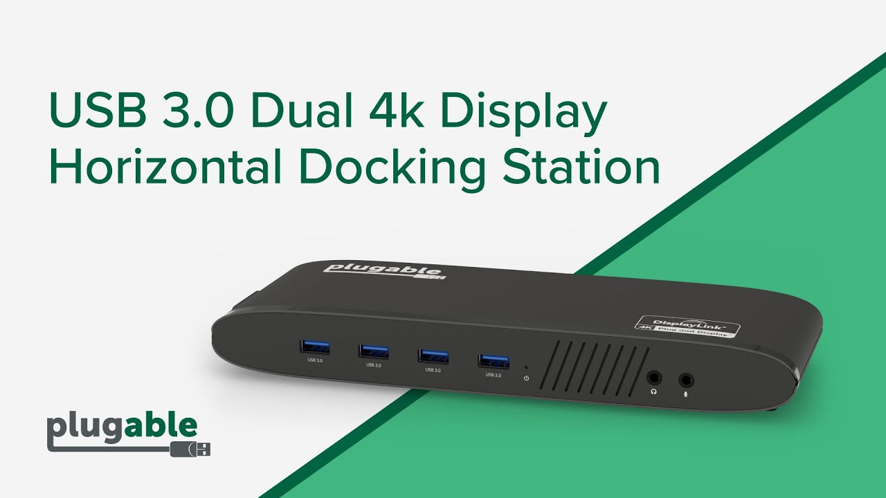 Plugable USB 3.0 Dual Monitor Horizontal Docking Station ...